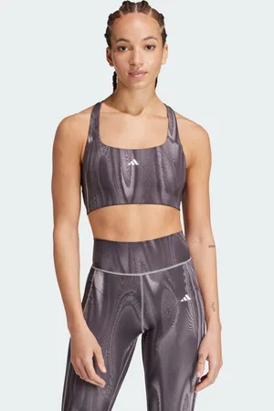 adidas Womens Powerimpact Training Medium-Support 3-Stripes Bra - Recycled Material - Size L (A-B)