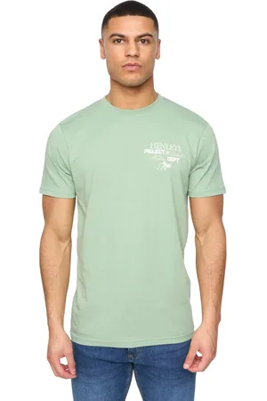 Henleys Mens Hentitled Cotton T-Shirt (Sage ) - Size X-Large