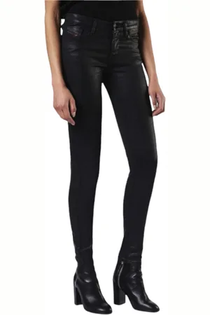 Diesel SKINZEE 0662E Womens Denim Jeans Super Slim Skinny Zip Fly Shiny Cotton - Size 29 (Waist)