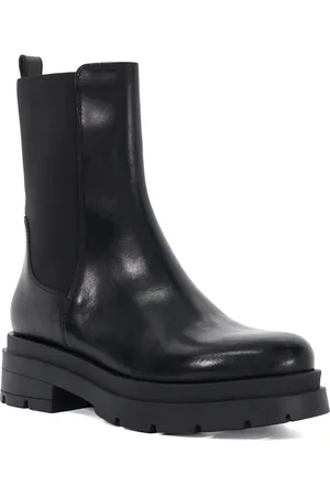 Dune Womens Ladies Palmering - Leather Chunky Sole Chelsea Boots - - Size UK 6