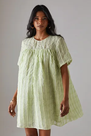 warehouse Womens Ruffle Organza Babydoll Mini Smock Dress - - Size 12 UK