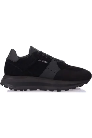 LAVAIR Mens Cursor Runner Trainers in Leather - Size UK 9