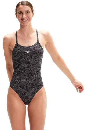 Speedo Womens/Ladies All-Over Print Cross Back One Piece Swimsuit - Size 16 UK