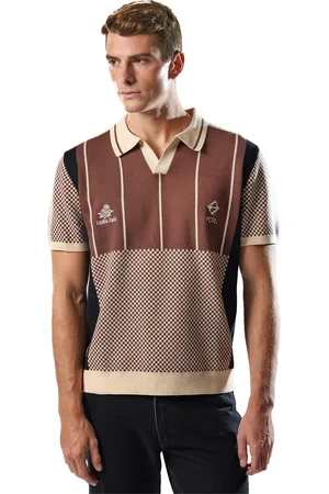 Umbro Mens Palet Percival Knitted Stripes Football Polo Shirt Cotton - Size Large