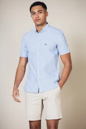 French Connection Mens Cotton Short Sleeve Oxford Shirt - Size Medium