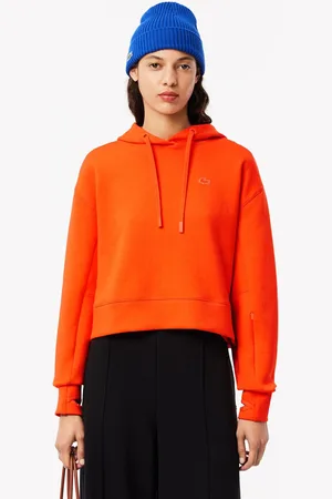 Lacoste Womens Short Cut Cotton Hoodie in - Size 10 UK