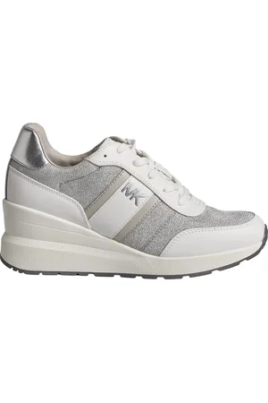 Michael Kors Mabel WoMens Leather and Mesh Sneakers with Shiny Chain 43S4MBFSBD - - Size UK 5