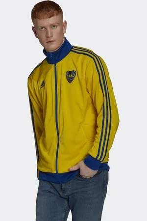 adidas Mens Boca Juniors 3-Stripes Track Jacket - Recycled Material - Size Small