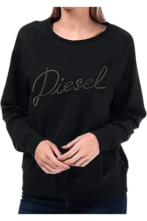 Diesel F GERTRUDE Womens Sweatshirts Crew Neck Ribbed Casual Pullover Jumper Top - Cotton - Size Small