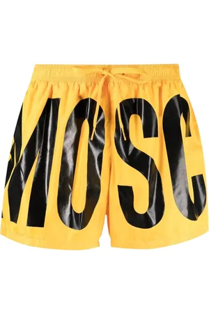 Moschino Mens Black Bold Print Logo Bright Short Swim Shorts - Size X-Large