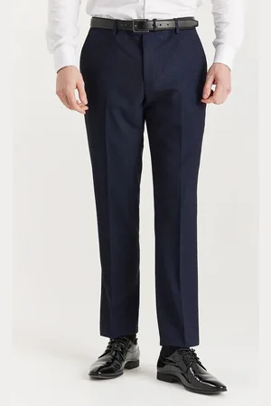 PAUL ANDREW Mens Navy Suit Trouser Prince Of Wales Formal - - Size 34 (Waist)