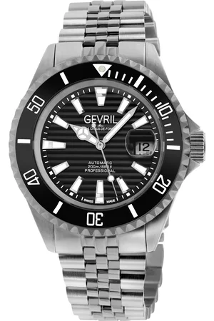 Gevril Mens Chamber 42600 Swiss Automatic Sellita SW200 Black Dial Watch - - One Size