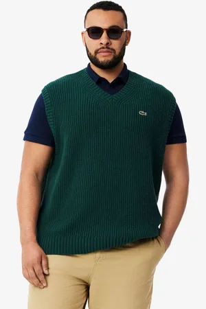 Lacoste Mens Carded Wool V-Neck Sweater Vest in - Size 3XL