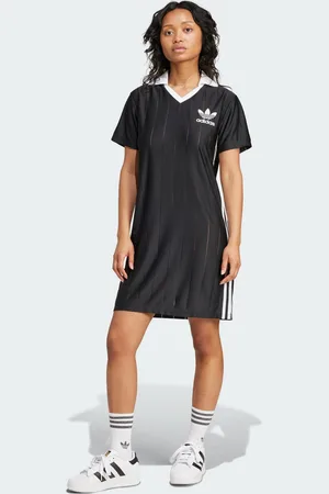 adidas Womens Adicolor 3-Stripes Pinstripe Dress - Recycled Material - Size X-Small