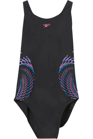 Speedo Girls Plastisol Placement Muscleback One Piece Swimsuit ( /Pink) - Size 5-6Y