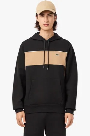 Lacoste Mens Colour-Block Fleece Hoodie in Cotton - Size Medium