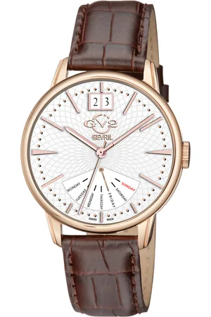 GV2 by Gevril Rovescio Mens Stainless Steel Case Genuine Leather Strap Watch - - One Size