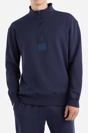 Umbro Mens Logo Quarter Zip Fleece Top (Peacoat) - - Size Small