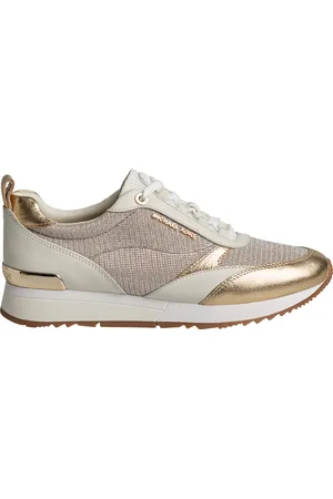 Michael Kors Allie Stride WoMens Leather and Mesh Sparkly Chain Sneakers 43S2ALFS3D - - Size UK 6