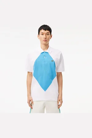 Lacoste Mens Classic Fit L.12.12 Argyle Polo Shirt in blue Cotton - Size Small