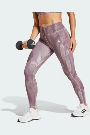 adidas Womens Optime Full-Length Print Leggings - Recycled Material - Size Small