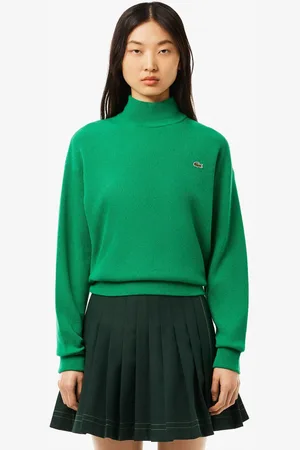 Lacoste Womens Relaxed Fit Carded Wool High Neck Sweatshirt in - Size 14 UK