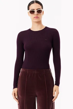 Lacoste Womens Merino Wool 3D Knit Cardigan in red - Size 12 UK