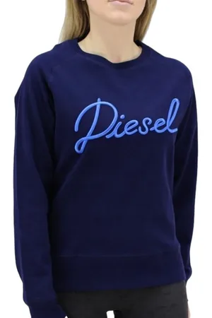 Diesel F GERTRUDE Womens Sweatshirts Crew Neck Ribbed Casual Pullover Jumper Top - Cotton - Size Medium