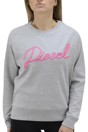 Diesel F GERTRUDE Womens Sweatshirts Crew Neck Ribbed Casual Pullover Jumper Top - Cotton - Size Small