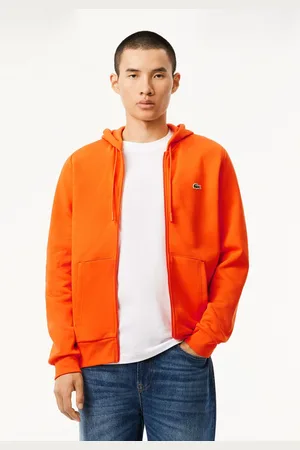 Lacoste Mens Zip-Up Fleece Hoodie in Cotton - Size 5XL