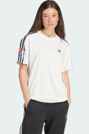 adidas Womens Floral Loose Tee - Cotton - Size Medium