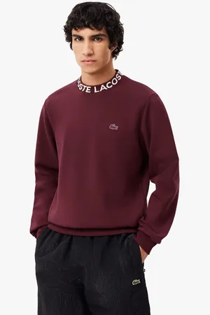 Lacoste Mens Logo Crewneck Sweatshirt in red Cotton - Size Small