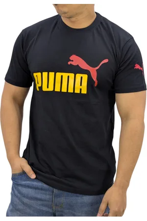PUMA Mens T Shirt Essentials Logo Crew Neck Pullover Short Sleeve Casual Cotton - - Size Medium