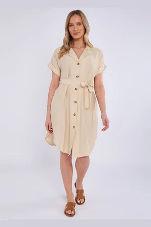 Gini London Womens Utility Belted Oversized Viscose Shirt Dress - Size Medium/Large
