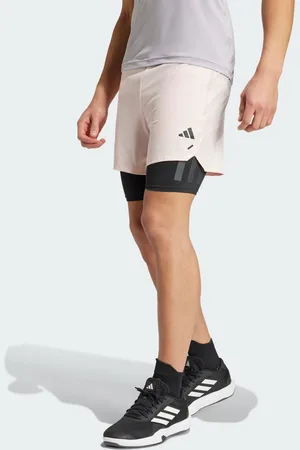 adidas Mens Power Workout Two-in-One Shorts - Recycled Material - Size L - 5"