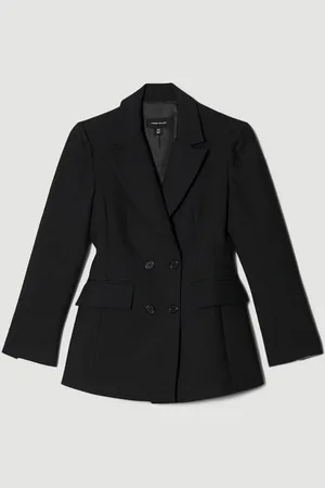 Karen Millen Womens Compact Stretch Sb Tailored Jacket in - Size 14 UK