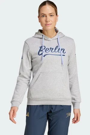 adidas Womens BMW Berlin Marathon 2024 Graphic Hoodie - Cotton - Size 2XS
