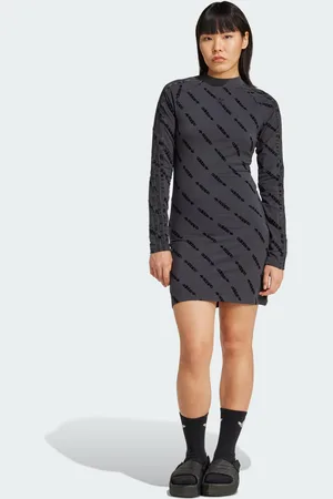 adidas Womens Monogram Bodycon Dress - Cotton - Size X-Small