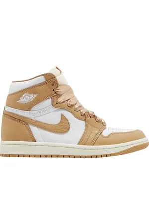 Nike Womens Air Jordan 1 Retro High OG Praline Tan Top Sneakers - Leather - Size UK 9