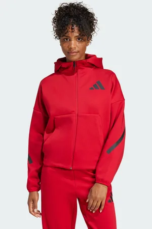 adidas Womens Z.N.E. Full-Zip Hoodie - Recycled Material - Size Large