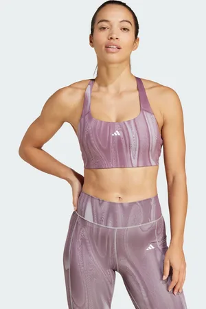 adidas Womens Powerimpact Training Medium-Support 3-Stripes Bra - Recycled Material - Size L (A-B)