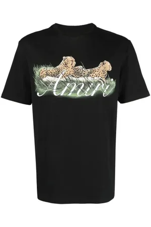 AMIRI Mens Cheetah Logo T-Shirt Cotton - Size Large