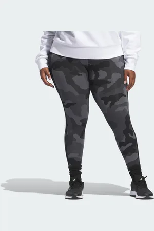 adidas Womens Essentials 3-Stripes Camo Print 7/8 Length Leggings (Plus Size) - Cotton - Size UK 20-22 (Womens)