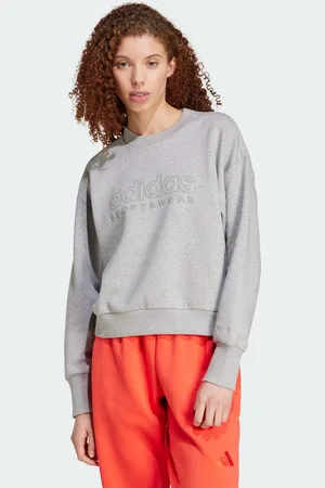 adidas Womens ALL SZN Fleece Graphic Loose Sweatshirt - Cotton - Size 2XL