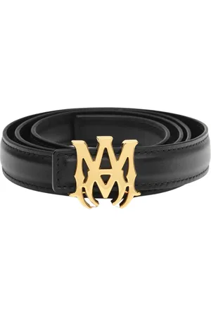 AMIRI Mens Gold MA Belt Leather - Size 85 cm