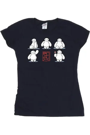 Disney Womens/Ladies Big Hero 6 Baymax Many Poses Cotton T-Shirt ( Blue) - Size X-Large