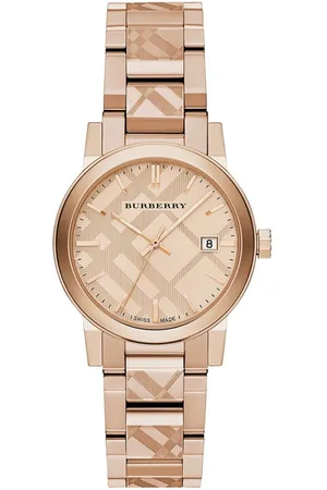 Burberry BU9146 The City Engraved Check Unisex Watch - - One Size