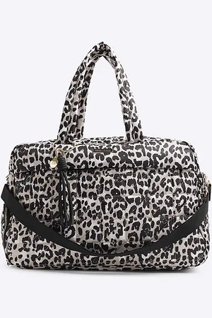 River Island Womens Travel Bag Quilted Leopard Print - One Size