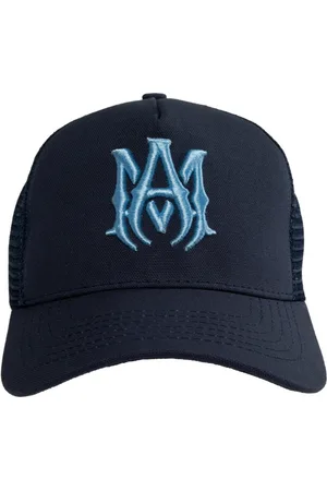 AMIRI Mens MA Logo Navy Trucker Hat Cotton - One Size