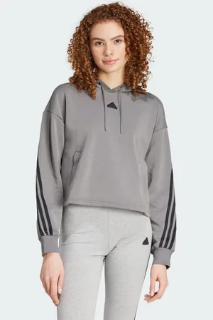 adidas Womens Future Icons 3-Stripes Hoodie - Cotton - Size Large